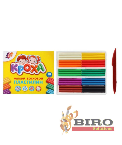 Pastă de modelat moale Kroha, 10 culori x 15gr.